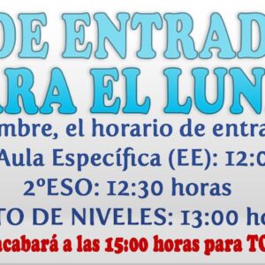 NOTICIAS DE INICIO DE CURSO