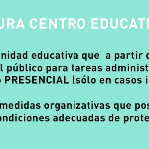 REAPERTURA DEL CENTRO PARA LABORES ADMINISTRATIVAS