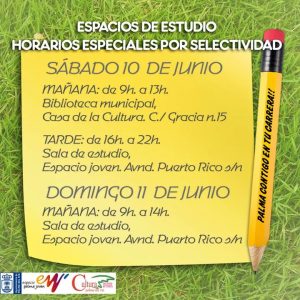 ESPACIOS DE ESTUDIO PARA SELECTIVIDAD